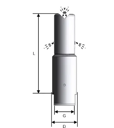Swirl jet nozzle Type:F/R15-1500bar-2x0,5F-2x0,6R,